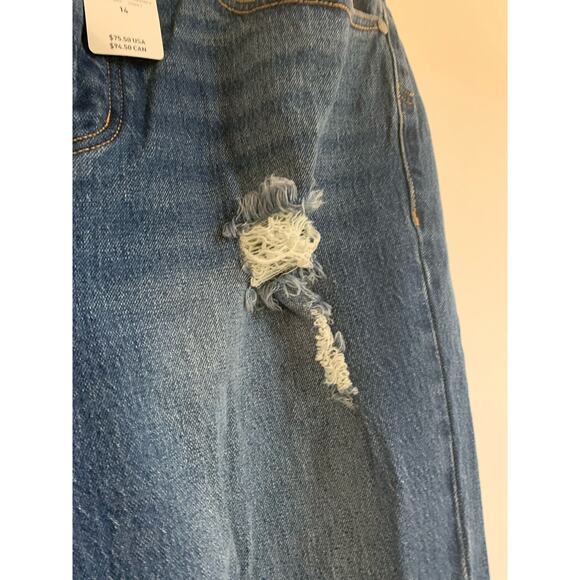 Torrid High Rise Button Fly Straight 14R NWT Denim Distressed Women Cropped Jean - Picture 6 of 10